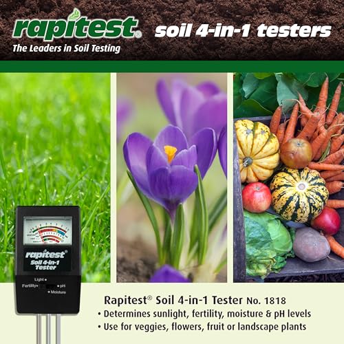 Luster Leaf 1818 Rapitest 4-in1 Soil pH/Moisture/Fertility/Light Tester, Fertility - style: 4-in-1 Tester