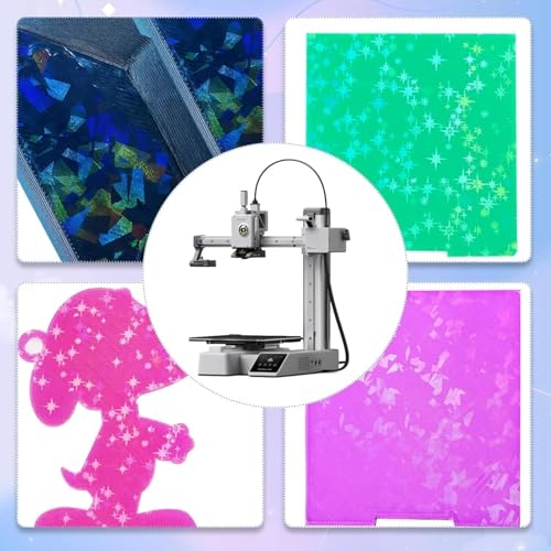 IdeaFormer 3D PEF PEY Build Plate for Bambu Lab A1 Mini, Rainbow Confetti PEY Galaxy Spring Steel Plate Double Sided Flexible Sheet 184x184mm - color: Confetti PEF+Galaxy PEY