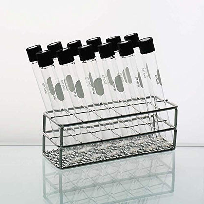 ULAB Test Tubes with Black Screw Caps, Vol.30ml, Dia.20x150mm with Marking Area, Test Tubes Shot Glasses, Borosilicate Glass Material, Pack of 12, UTT1014 - style: Vol.30ml with Bakelite Screw Caps, 12pcs