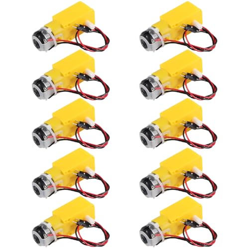 10-Pack TT Gear Motor, 3-6V DC, 200RPM, 1:48 Ratio