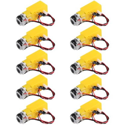 10-Pack TT Gear Motor, 3-6V DC, 200RPM, 1:48 Ratio