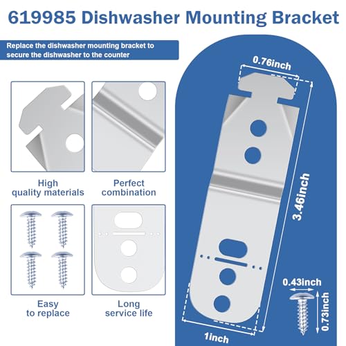 4PCS 619985 00619985 Dishwasher Mounting Bracket Fits Bosch Dishwasher - size: 4 Pack