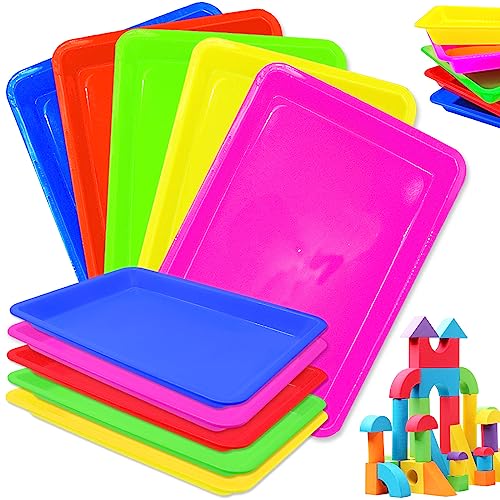 10 Pack Large Size Plastic Art Trays,13.4 * 9.8 * 1 inch - size: Large