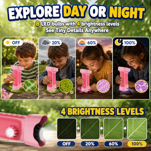 1000X Handheld Digital Microscope for Kids: Explorer 4K Magnifying Glass - color: Pink