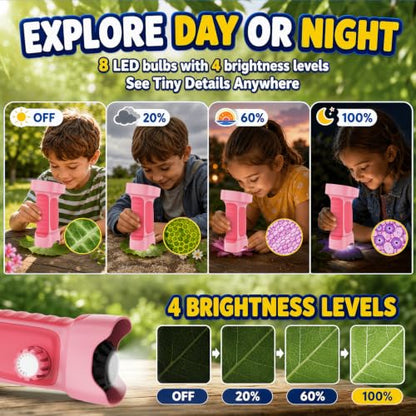 1000X Handheld Digital Microscope for Kids: Explorer 4K Magnifying Glass - color: Pink
