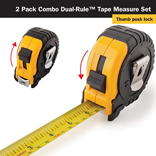 Titan 10903 Tape Measure with Easy-Read Standard Markings and Durable Case, 2-Piece Set, 12-Foot and 25-Foot - size: 3.7 m