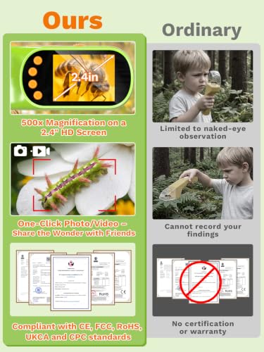 Bug Catcher for Kids with Microscope, Bug Catching Kit-Emerald Green - color: Emerald green