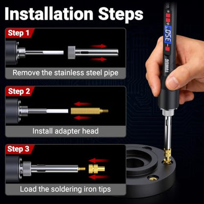 Heat-Set Threaded Insert Kit – 286pcs with 60W Digital Soldering Iron, Stand, Tweezers & M4 Nuts, Screws & Caps for Plastic Thread Repair and DIY Projects - size: M4