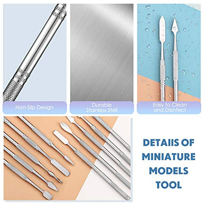 Honoson 5 Pcs Miniature Sculpting Tools, Double-Ended Steel Modeling