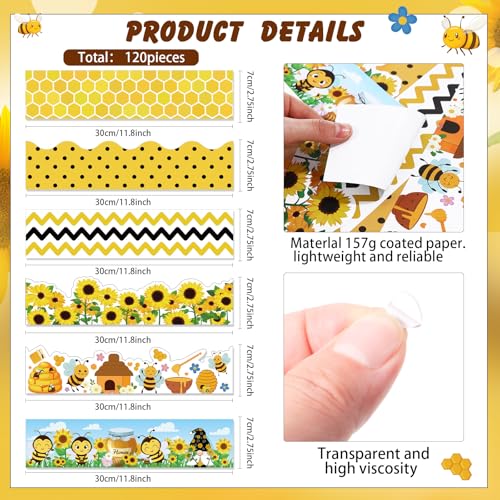 Containlol 118ft Bulletin Board Border Classroom Border, Bee Style - style: Bee Style