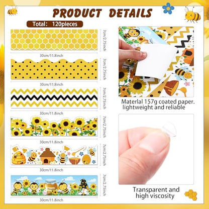 Containlol 118ft Bulletin Board Border Classroom Border, Bee Style - style: Bee Style