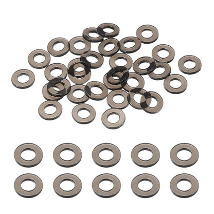 uxcell 30 Pcs M3 PVC Flat Washers 3mm ID 6mm OD 1mm Thick Plain Washer Grommets Plastic Sheet Gasket Fastener Sealing Spacer Gasket Ring Water Hose Washers, Clear Black - size: 3mm x 6mm x 1mm