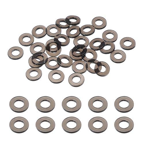 uxcell 30 Pcs M3 PVC Flat Washers 3mm ID 6mm OD 1mm Thick Plain Washer Grommets Plastic Sheet Gasket Fastener Sealing Spacer Gasket Ring Water Hose Washers, Clear Black - size: 3mm x 6mm x 1mm