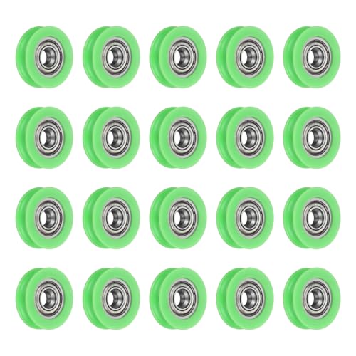 uxcell 20Pcs 625ZZ POM Pulley U-Groove Bearing, 5x23.5x6.8mm, Light Green - color: Light Green, size: 5x23.5x6.8mm, 625ZZ