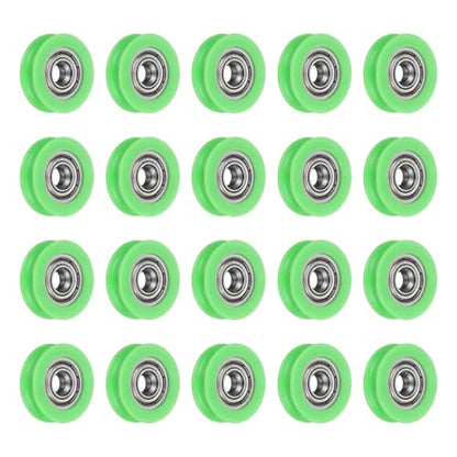uxcell 20Pcs 625ZZ POM Pulley U-Groove Bearing, 5x23.5x6.8mm, Light Green - color: Light Green, size: 5x23.5x6.8mm, 625ZZ