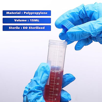 Xuhal 100 Counts 50ml Centrifuge Tubes, 28 x 116 Mm, Plastic Tubes, Blue - color: Blue