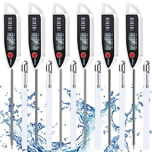 Copkim 6 Set Digital Food Thermometer Long Probe Instant,White - color: White