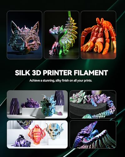 SUNLU Silk Quadruple Color PLA Filament, 1KG, (Red Yellow Green Black) - color: Silk Pla Quadruple Color Red Yellow Green Black