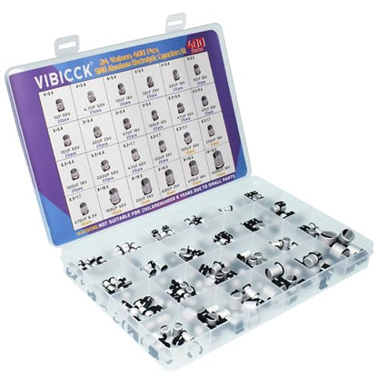 24 Values 400Pcs SMD Aluminum Electrolytic Capacitors Assortment Kit