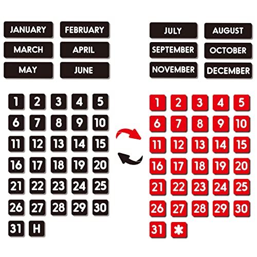 Large Double-Sided Magnetic Numbers and Months for Large Dry Erase Calendar Whiteboard, Calendar Magnets for Magnetic Whiteboard and Refrigerator Calendar(1"x1") - size: Numbers size 1.0"x1.0"