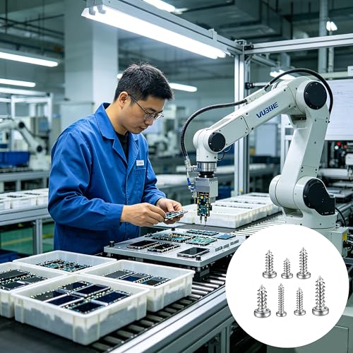 1200PCS Mini Screws Assortment Kit, M1/M1.2/M1.4/M1.7 Tiny Self-Tapping Screws with Tweezers, Micro Screws Set for Glasses, Watches, Electronics, Repairing