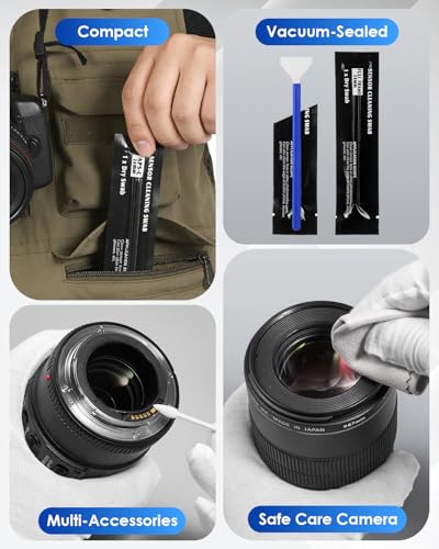 Zacro 24mm Full Frame Sensor Cleaning Swab*8 + 20ml Sensor Cleaner for DSLR SLR Digital Camera CMOS Sensor Cleaning, Compatible with Nikon Sony Canon (Add: 8*Cotton Swabs + 1*Cleaning Cloth) - size: 24mm