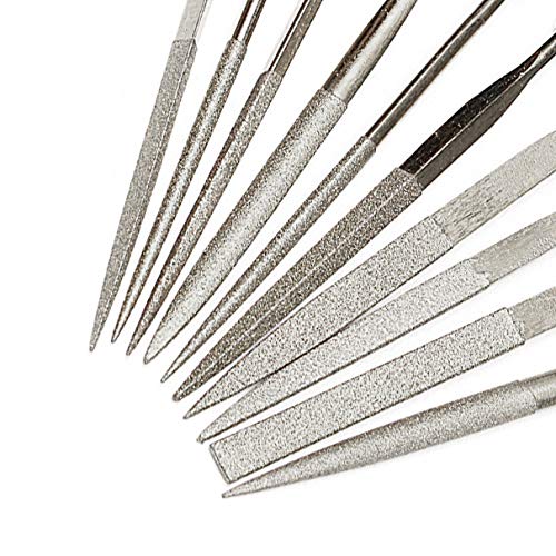 YAKAMOZ Diamond Needle File Set,10Pcs Multi Shape Polishing Tools 2x100mm