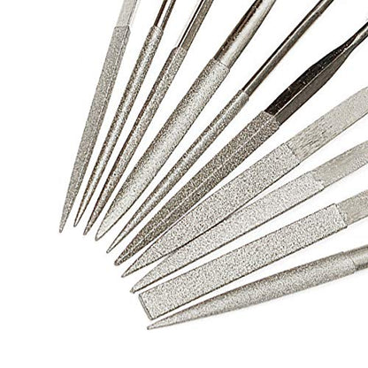 YAKAMOZ Diamond Needle File Set,10Pcs Multi Shape Polishing Tools 2x100mm