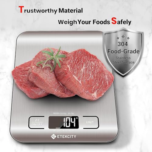 Etekcity Food Kitchen Scale, Digital Grams and Ounces, 11lb - color: Stainless Steel