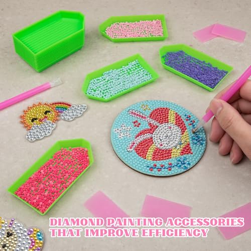 28PCS Plastic Diamond Painting Trays, Bead Sorting Trays for DIY Crafts