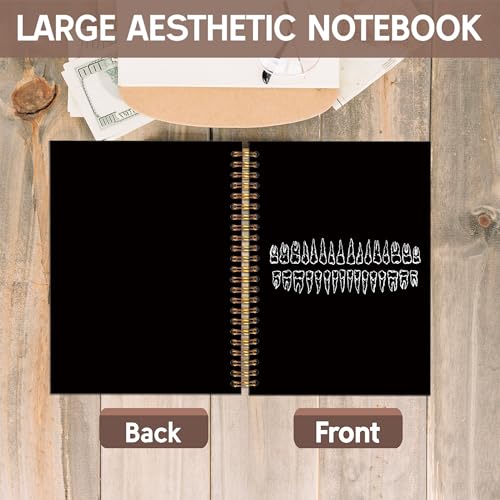 KAOWT Black Dentist Notebook Journal, Dental Hygienist Assistant Gifts Notebook for Notes Taking, Dentist Gifts Journal, Hardcover Spiral Notebook 5.5x8.3in - color: black dentist