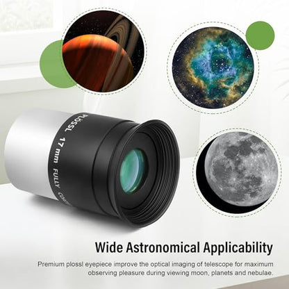 Astromania Telescope Eyepiece 1.25 Inch Plossl Eyepiece Telescope Lens 17mm - size: 1.25" - 17mm