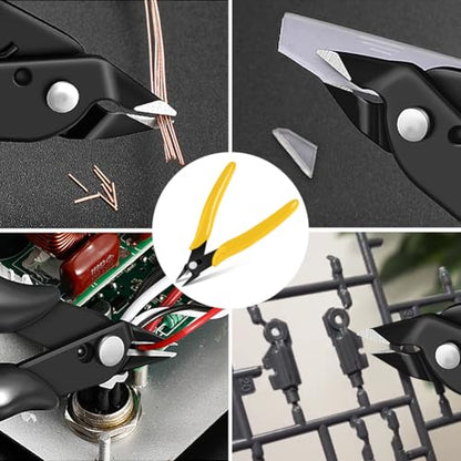 Ainiv Wire Cutters, 1PCS Spring-loaded Side Cutters Flush Diagonal Cutters - color: Yellow Wire Cutter-1pcs, size: 1pcs