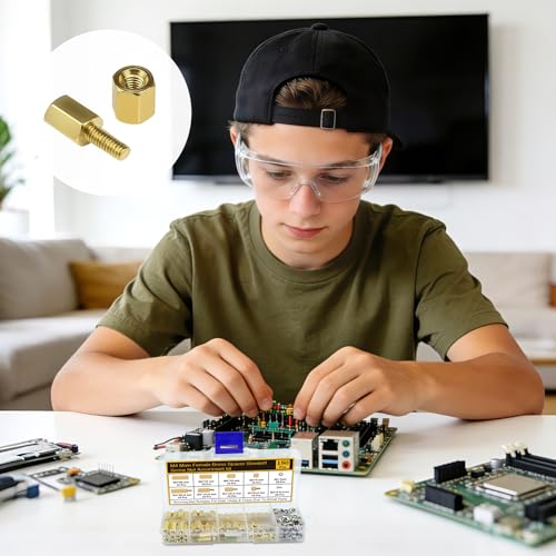 180Pcs M4 Motherboard Standoffs&Screws&Nuts Kit, Hex Male-Female Brass Spacer Standoffs, Laptop Screws for DIY Computer Build, Electronic Projects, Raspberry Pi, Circuit Board etc. - size: M4