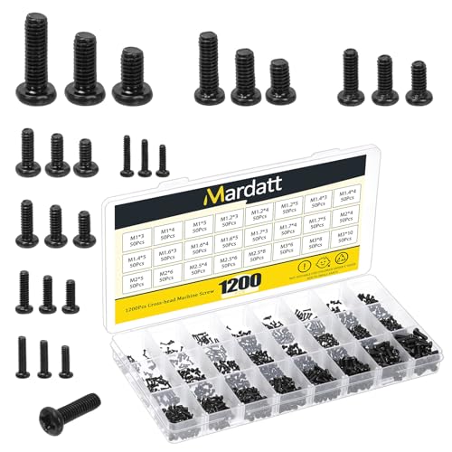 1200PCS Metric Micro Screws - M1 M1.2 M1.4 M1.6 M1.7 M2.4 M2.5 M3