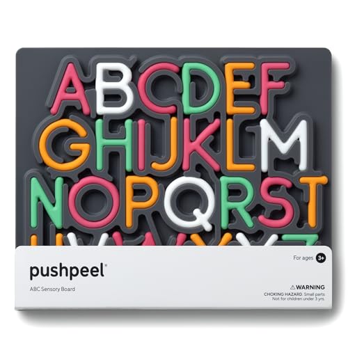 Pushpeel Advanced ABC Tracing Puzzle Board (Best for Ages 4+) – Silicone Learning Toy for Pre-Writing & Fine Motor Skills – Quiet Sensory Travel Activity Toy for Kids – Uppercase Alphabet, Granite