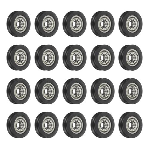 uxcell 20Pcs 625ZZ POM Pulley U-Groove Ball Bearing, 5x23.5x6.8mm, Black - color: Black, size: 5x23.5x6.8mm, 625ZZ