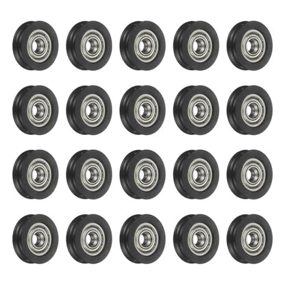 uxcell 20Pcs 625ZZ POM Pulley U-Groove Ball Bearing, 5x23.5x6.8mm, Black - color: Black, size: 5x23.5x6.8mm, 625ZZ