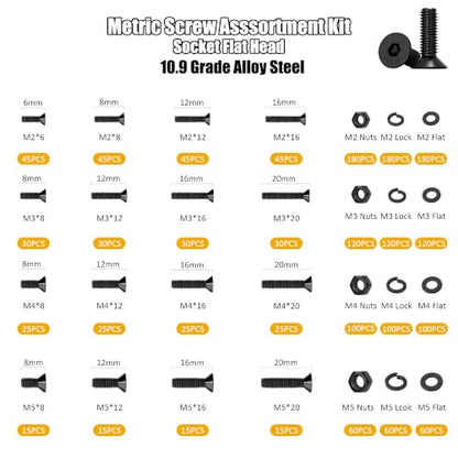 ZTF 3440pcs Metric Screw Assortment Kit, M2 M3 M4 M5 Machine Screws - size: M2 M3 M4 M5