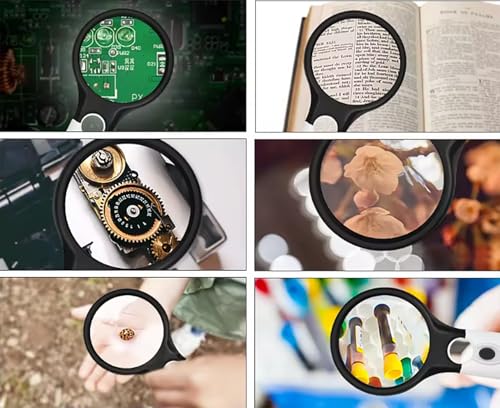 New 45x Handheld Magnifying Glass Reading Lens 3 LED Light Jewelry Loupe