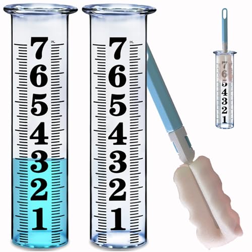 7 Inch Plastic Rain Gauge Replacement Tube, Upgrade Freeze Proof Outdoor Rain Gauges Replacement Plastic Tube for Garden Yard Lawn, Crack Resistance Tube Best Rated, 2 pcs Tubes with 1 Clean Brush - color: 2pcs plastic rain gauge repalcement tube