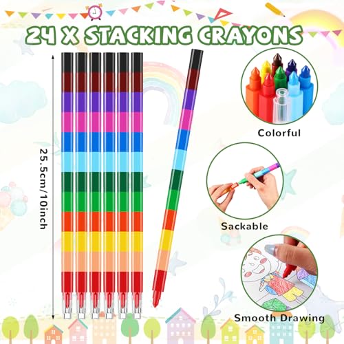 BenLouis 24 Kindergarten Coloring Books with 24 Crayons for Kids Bulk - style: Preschool