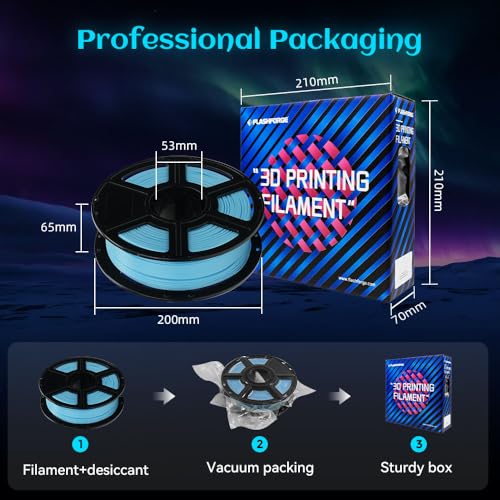 FLASHFORGE Glow in The Dark Rapid PLA Filament 1.75mm, High Flow Speedy 3D Printer Filament Luminous Blue, Max 500mm/s High-Speed Printing, High Brightness and Long-Lasting Glowing Effect - color: Luminous Blue