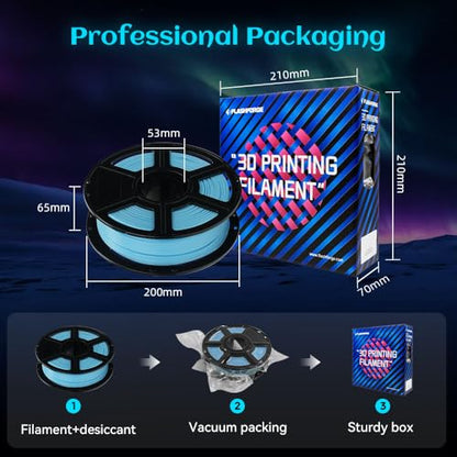 FLASHFORGE Glow in The Dark Rapid PLA Filament 1.75mm, High Flow Speedy 3D Printer Filament Luminous Blue, Max 500mm/s High-Speed Printing, High Brightness and Long-Lasting Glowing Effect - color: Luminous Blue