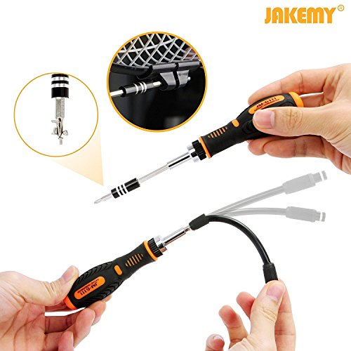 Precision Ratchet Screwdriver Set, JAKEMY 69 in 1 Household Screwdriver Home Repair Tool Kit, Disassemble Magnetic Rotating Ratchet Screwdriver Kit for Furniture/Car/Computer/Electronics Maintenance - color: Jm6111 - 69 in 1 Household