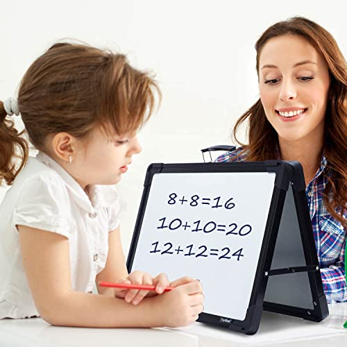 Tankee Dry Erase Board, 16x12 Inches Double Sided Magnetic Small Whiteboard - color: Black, size: 16"W x 12"H
