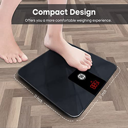 GE Bathroom Scale for Body Weight, Digital Smart Accurate 400 lb Weighing - color: Black, size: 11" x 11"