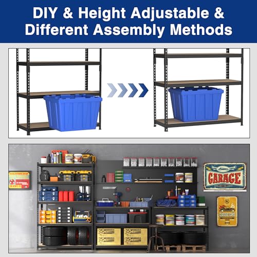 WORKPRO Shelving with MDF Board, 35-3/10”W x 17-1/2”D x 72”H, 1650 lbs Load - size: 35.3"W x 17.5"D x 72"H