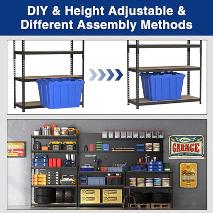 WORKPRO Shelving with MDF Board, 35-3/10”W x 17-1/2”D x 72”H, 1650 lbs Load - size: 35.3"W x 17.5"D x 72"H