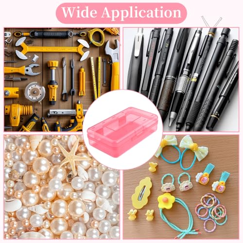 Pencil Box, Clear Pencil Case, Large Capacity Plastic Hard Pencils Case Crayon Box with Snap-Tight Lid Stackable for Kids Adult Student Pens Pencils School Supplies Storage Office Supplies, Pink - color: Pink